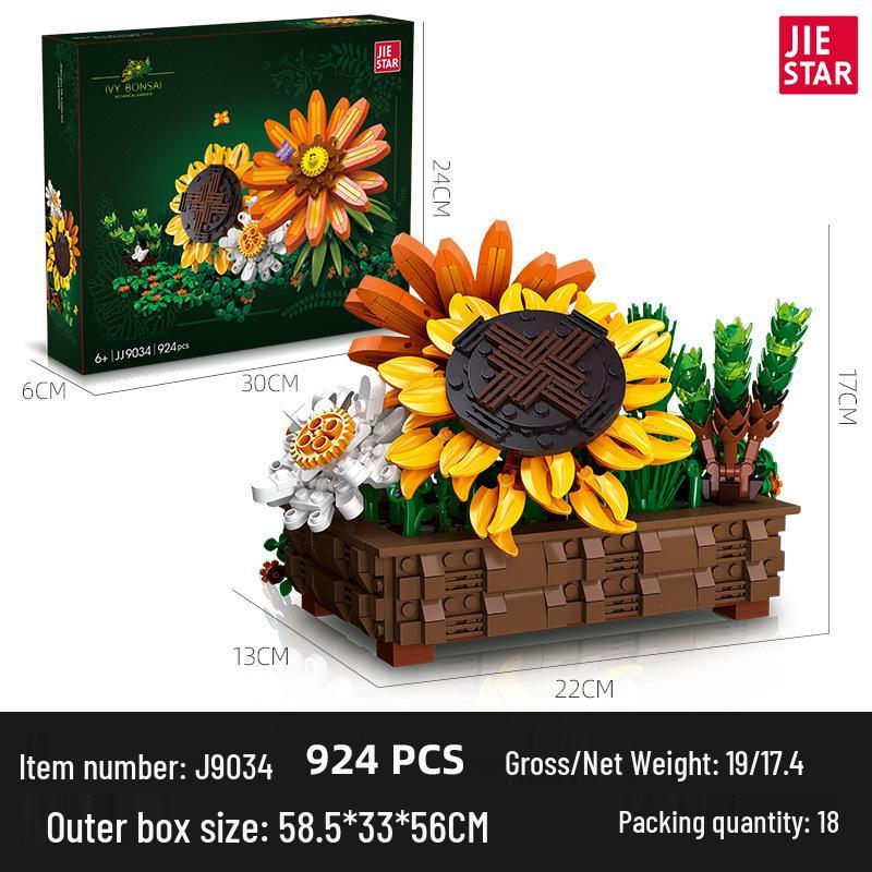 Eternal Flower Bouquet Building Blocks Pendant Compatible with LEGO DIY Ornaments Model Toys