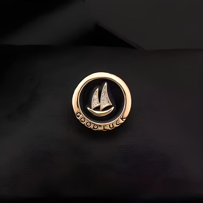 Smooth Sailing Men's Brooch, High-end Suit, Corsage, Business Collar Pin, Navy Style