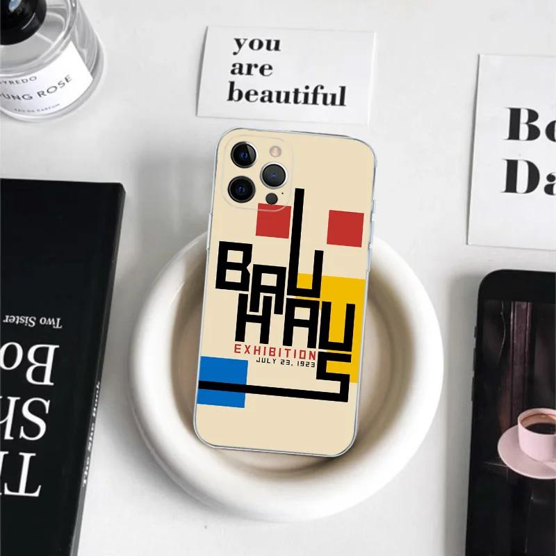 Geometric Bauhaus Art Phone Case For iPhone 16 15 14 13 12 11 Pro Max Mini X XS SE 7 8 Plus 16E Shockproof Non-Slip Cover Fundas