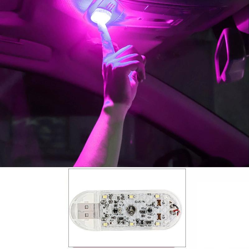 LED Car Mini Touch Light USB Charging Portable Auto Roof Ceiling Reading Night Lamp Wireless Car Decoration Ambinet Light