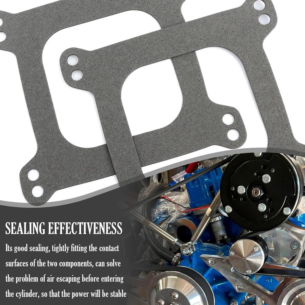 2PCS Car Carburetor Gasket,Practical Carburetor Gasket with 1/16" Thickness for 4 Barrel Carburetors Compatible with Carter/Holley 4160