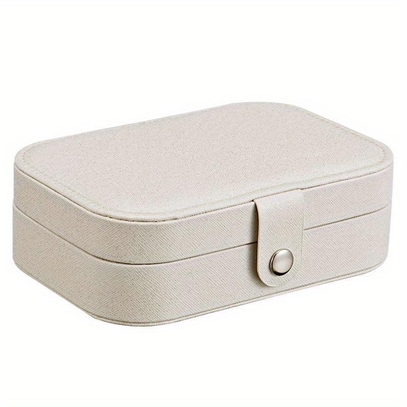 

1Pc Earrings Plate Jewelry Box Portable Leather Multi-function Ring Storage Organizer белый