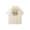 Li Ning Badfive Anti-Five Serie Jugend Nicht in Sichuan Eintreten Thema Bedrucktes Rundhals Kurzarm T-Shirt Herren Oberteile Wolken-Aprikose AHSR561-2