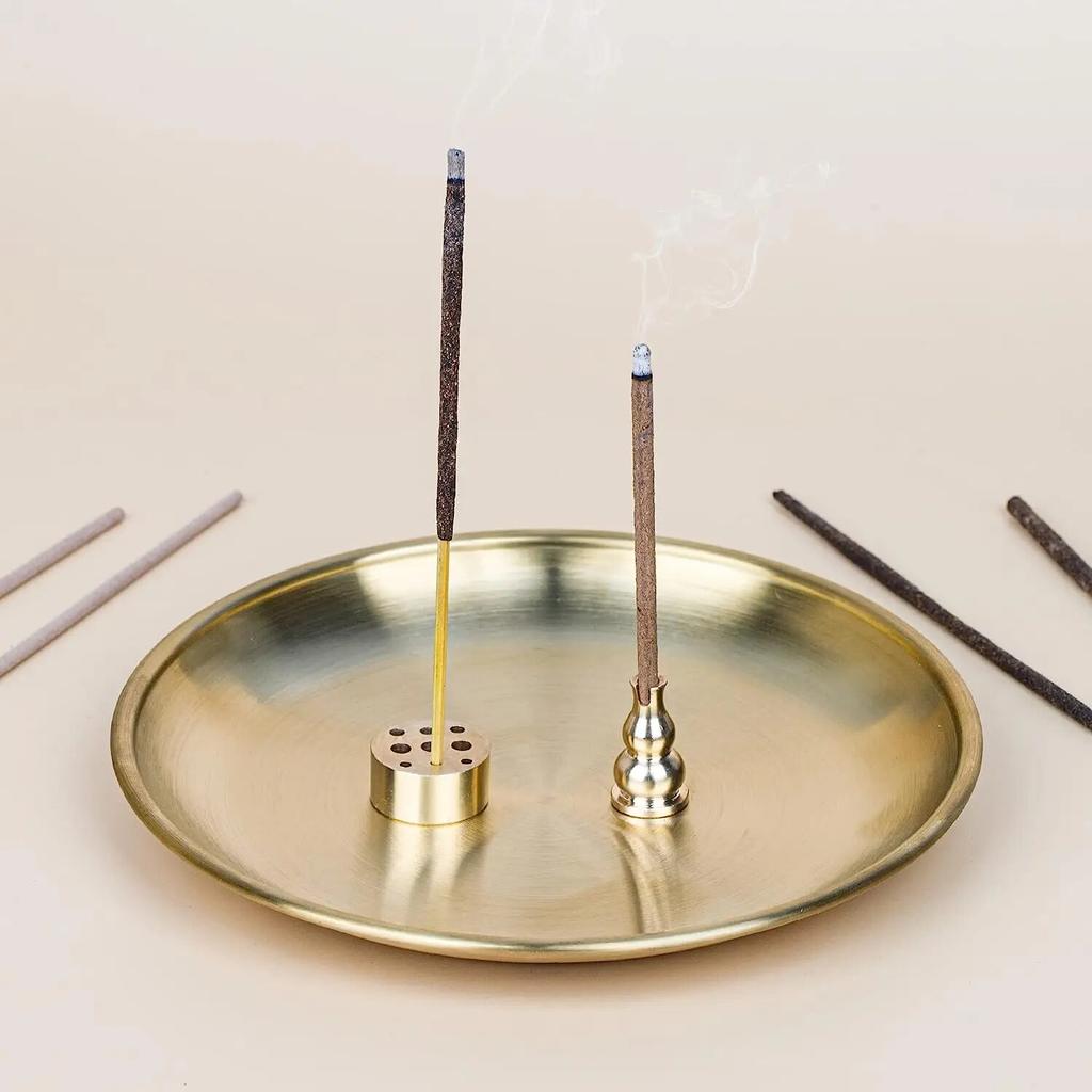 5-in-1-Räuchergefäß aus Metall, Messing-Räucherstäbchenhalter, Palo Santo-Halter, Salbeihalter, Räuchertablett, Aschenfänger, Heimdekoration
