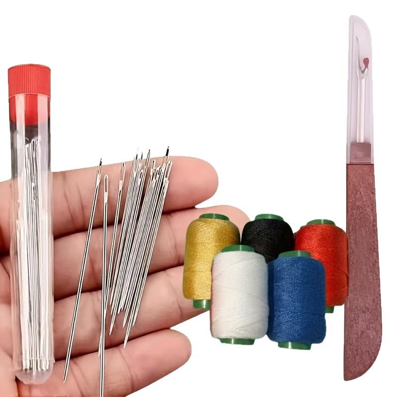 34-Piece Hand Sewing Needle Set: Mattress, Shoe-Making, Hand-Stitched Quilts, Extra-Long, Large-Eye, Curtain, and Thick Needles
