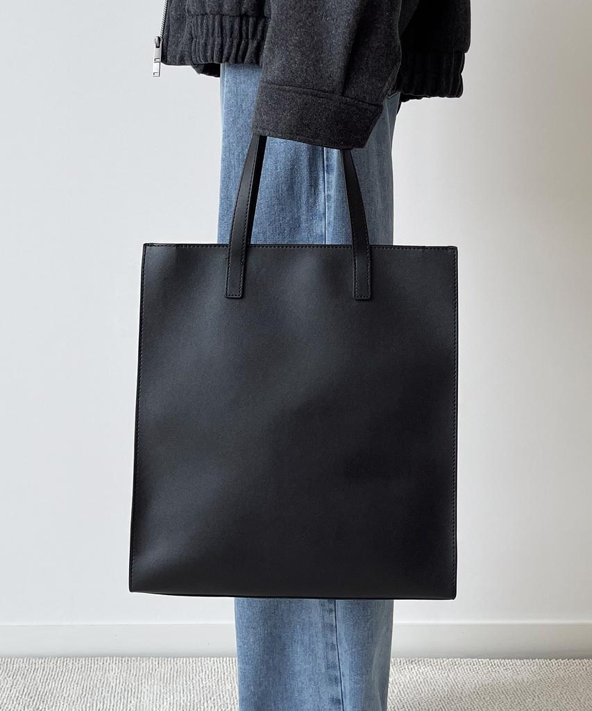 Bymoss Leather Modern Tote Bag [Black]