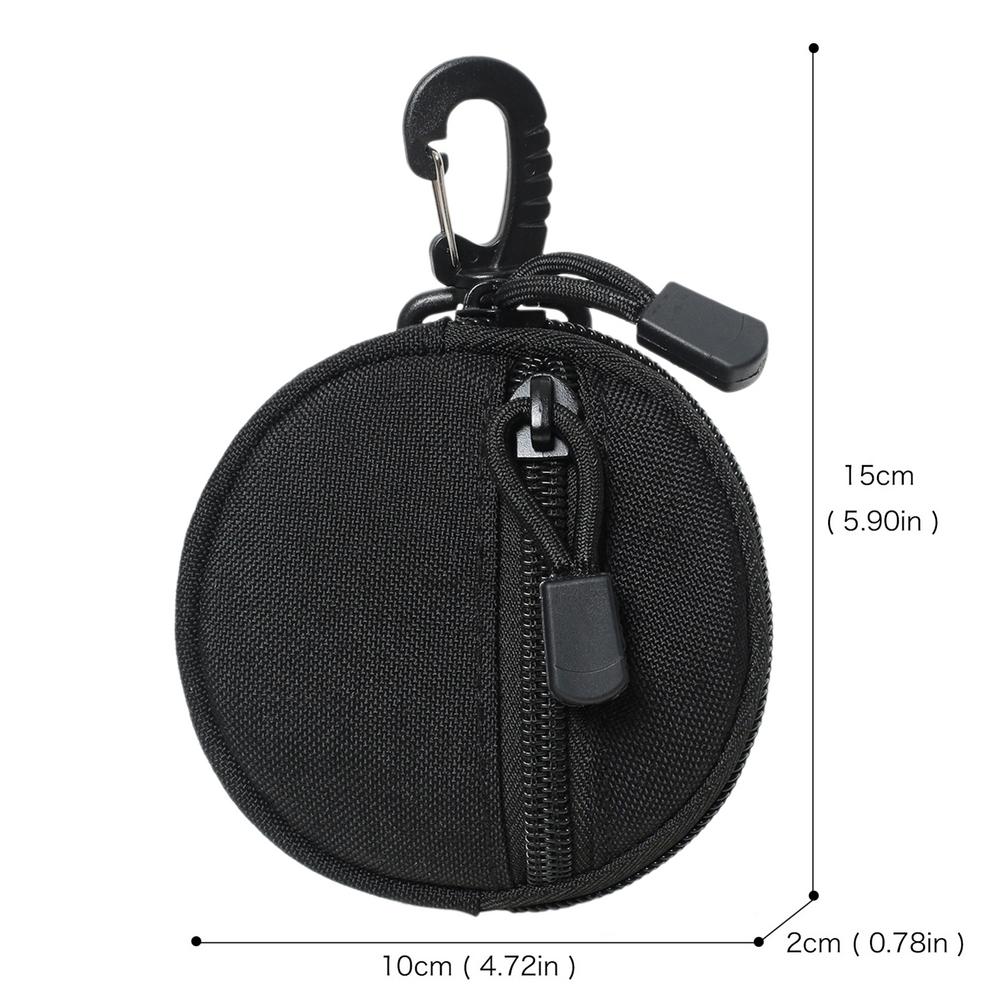 Outdoor Casual Men Coin Wallet Portable Triangular Buckle Mini Money Coin Pouch Keys Holder Waist Bag Round Case Zipper Wallet