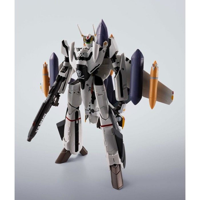 Bandai Tamashii Nations - Macross - Figurine Hi-Metal R Chogokin VF-0S Phoenix (Roy Focker Use) & QF-2200D-B Ghost Set 14 cm