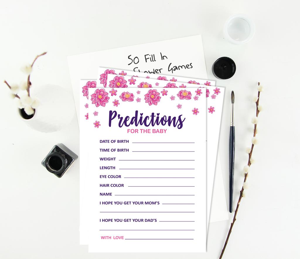 Inkdotpot Baby Shower Game Set Of 50 BabyA  AlphabetA  ABCA  Game Unicorn Floral Party