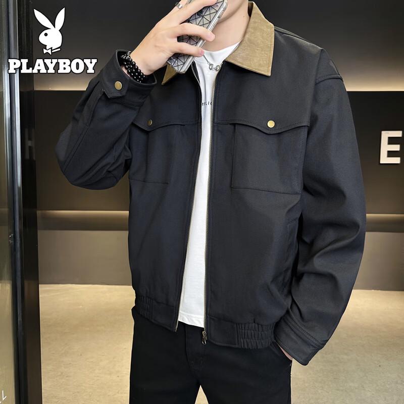 PLAYBOY Men s American Style Lapel Workwear Jacket 2XL