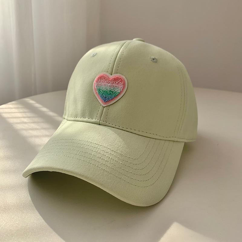 RICYGVM Korean Love Baseball Cap For Women Sunshade Duck Tongue Caps Cotton Solid Color Peaked Hat Girl Outdoor Visors