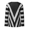 Modische Damen-Tunika-Bluse mit langen Ärmeln und V-Ausschnitt, gestreift, strickend, lässig