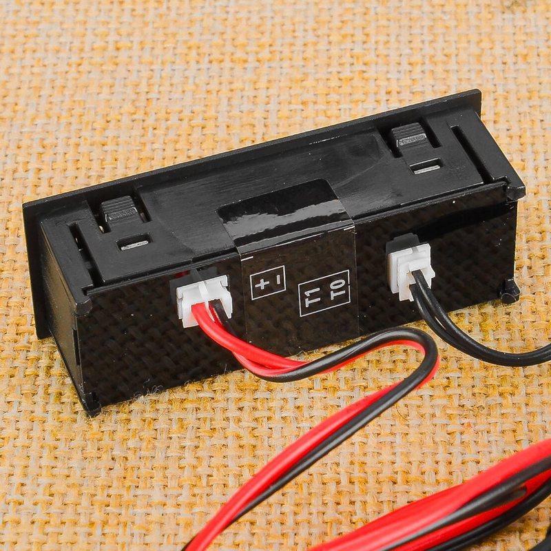 12V 3 in 1 Car Vehicle Thermometer Voltmeter Clock White LED Digital Display Module Black fit for Universal