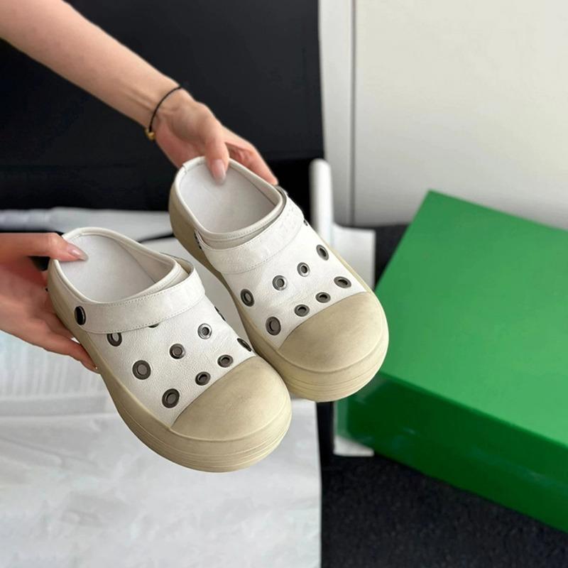 

Thick-soled heightening hole shoes women s new summer breathable sandals bag head half slippers versatile casual 40