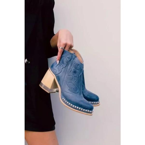 

Female Ankle Boots Leather Women s Shoes Low Heel Cool British Embroidered Design Soft Short Boots Party Ladies Footwear 35