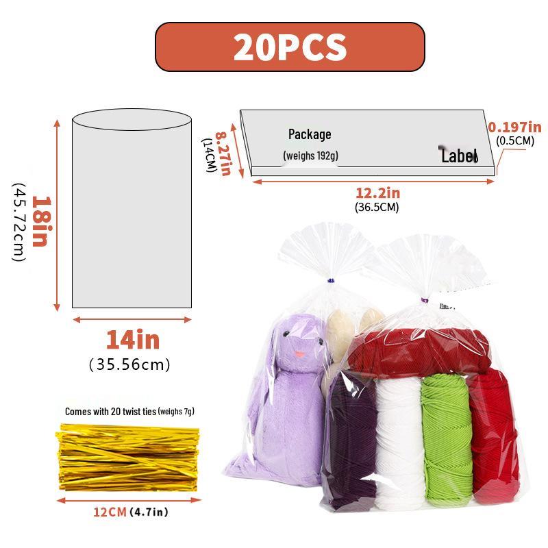 Clear Drawstring Packaging Bag for Cookies, Bread, Candy, and Baked Goods