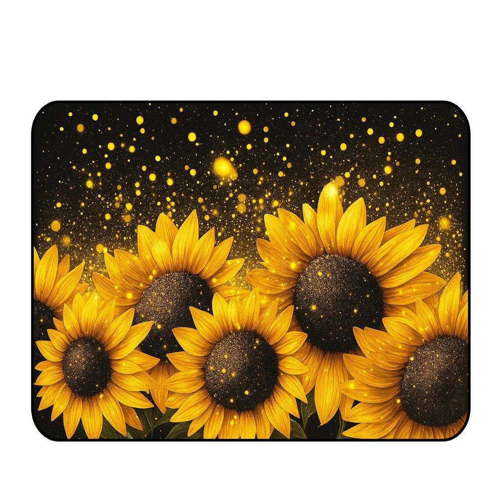 1Pcs Golden Sunflower Car Trunk Mat with Anti Slip Cargo Liner Waterproof Rear Storage Protector Floor Mat for SUV Sedan Vehicle