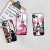 BF87 Paris Eiffel Tower Soft Shell Phone Case for iPhone 16 15 14 13 12 Pro Max Plus Mini