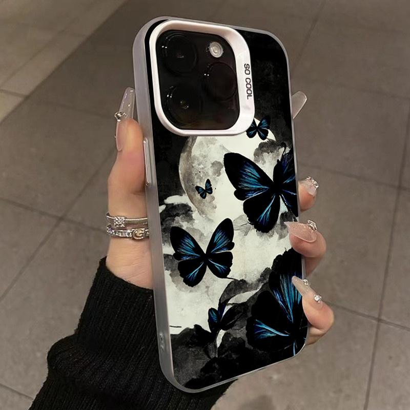 For Redmi Note 13 Pro Case For  Redmi Note 12 11 11S 10S 10 Pro Plus 13C IMD Butterfly & Letter Pattern Laser Phone Cover