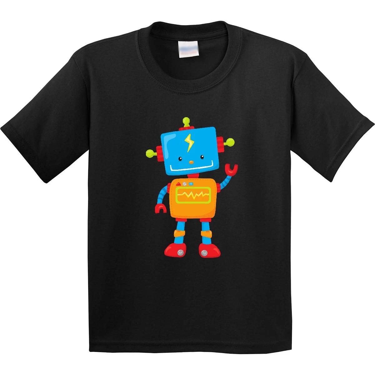 Inktastic Cute Robot, Colorful Robot, Funny Robot, Robotics Youth kids boys T-Shirt Little 150