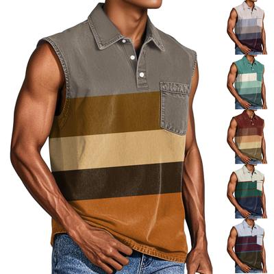 Men's Casual Pocket Button Collar Sleeveless Vest