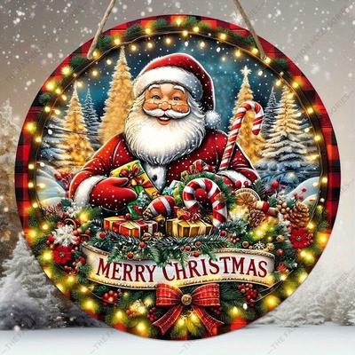 Vánoční dekorační cedule,vnitřní závěsné dekorace,nástěnné umění,2D ploché Dřevěné výrobky se vzorem Santa Clause,Vánoční dárky pro přátele a rodinu