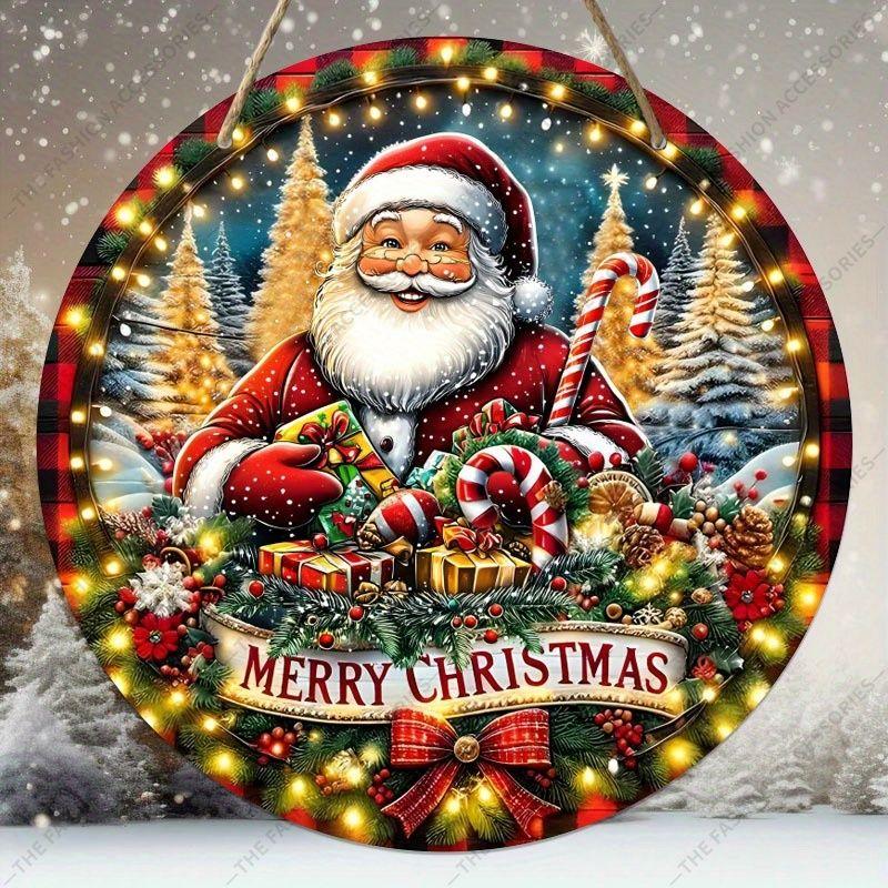 Christmas decoration sign,indoor hanging decorations,wall art,2D flat Wooden products with Santa Claus pattern,Christmas gifts for friends and family
