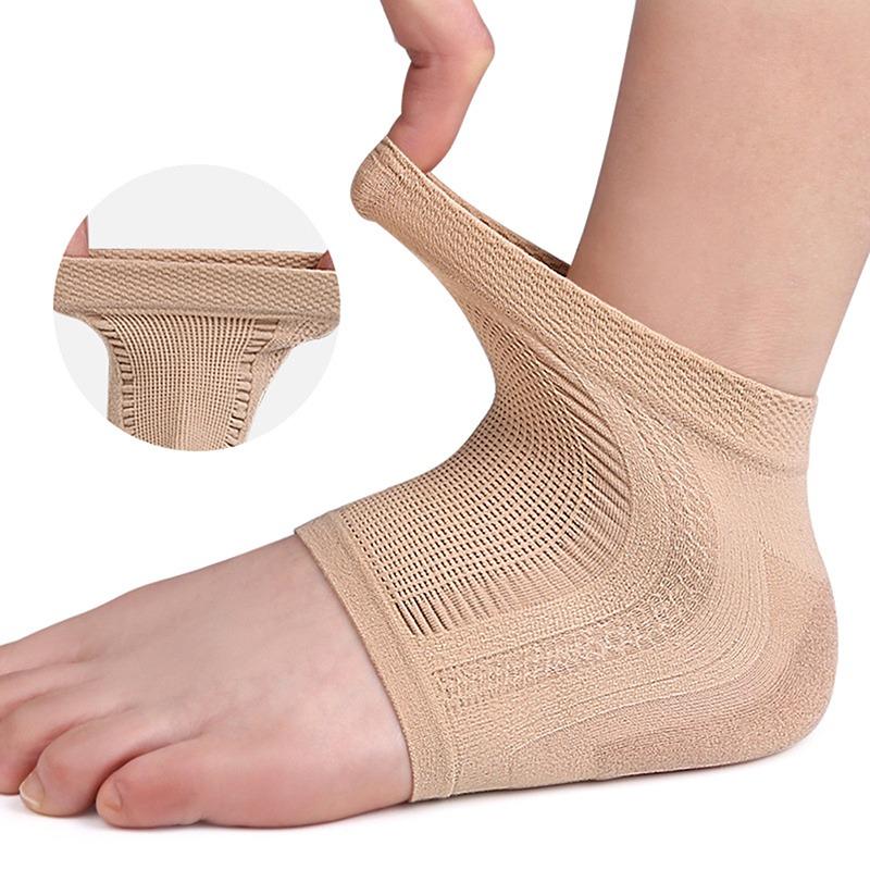 2PCS Gel Silicone Heel Protector Sleeve Repair Cushion Half-yard Socks Heel Pads Heel Cups Plantar Fasciitis Support Feet Care