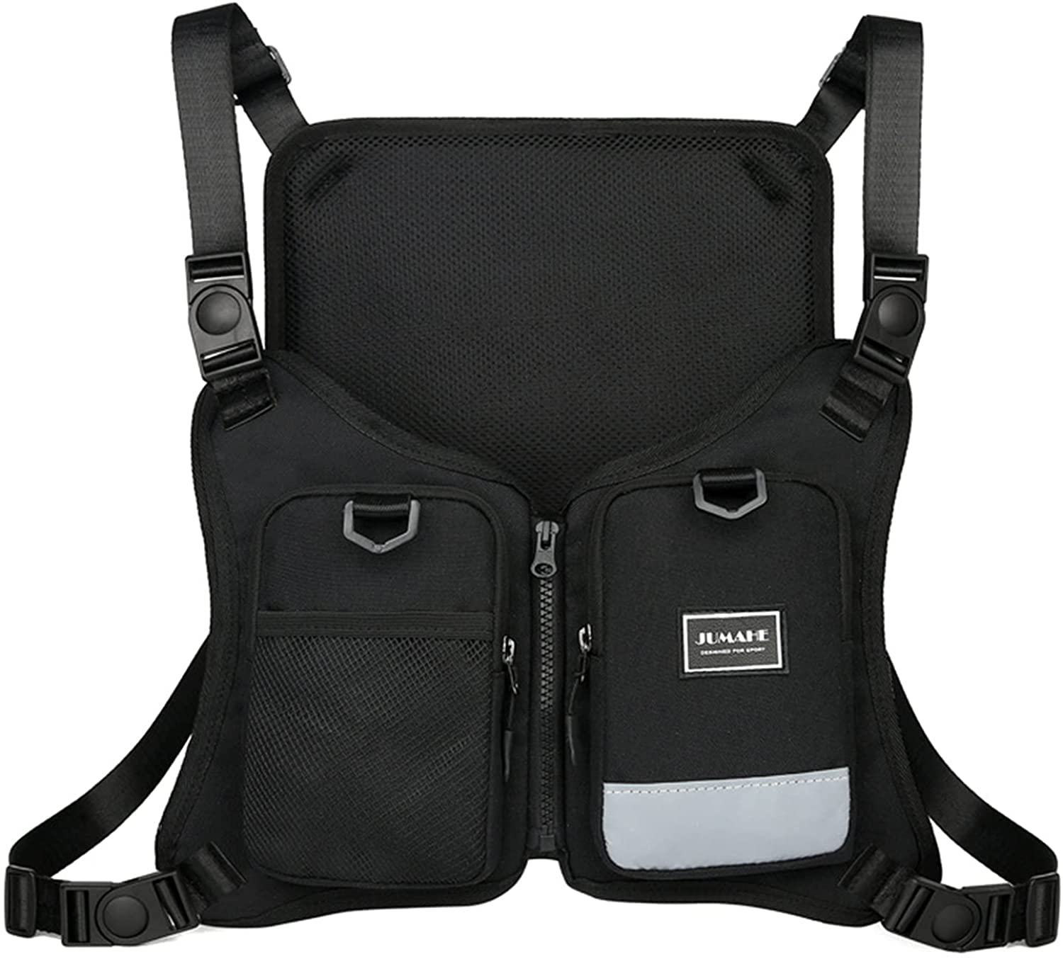 

FOIROKASA Нагрудный бег носимый смартфон нагрудный регулируемый безопасный тактический черный мешок, сумка, рыбалка, рюкзак, альпинизм, бег, рыбалка,