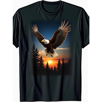 Camiseta Gráfica de Águia Masculina