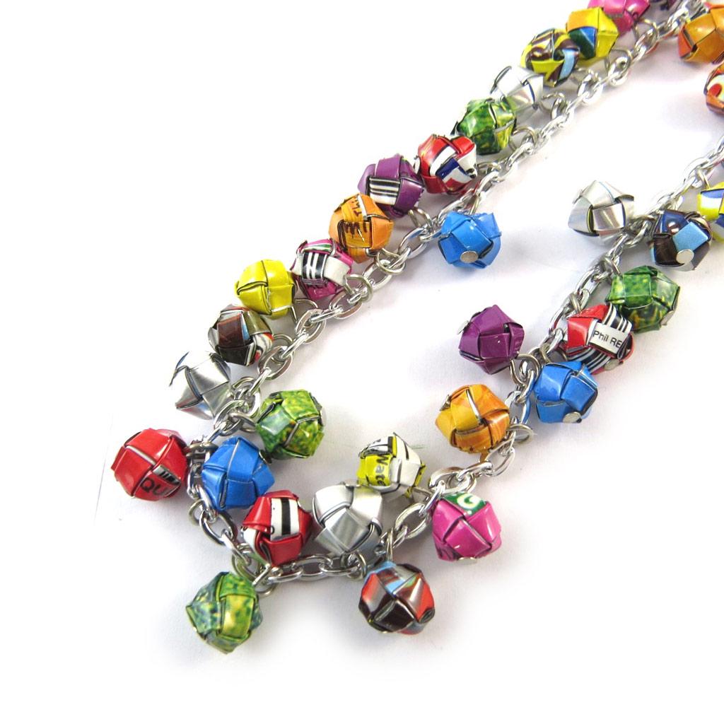 Les Trésors De Lily [N9573] - Multicolored 'New Life' Leather Craft Necklace (handmade)