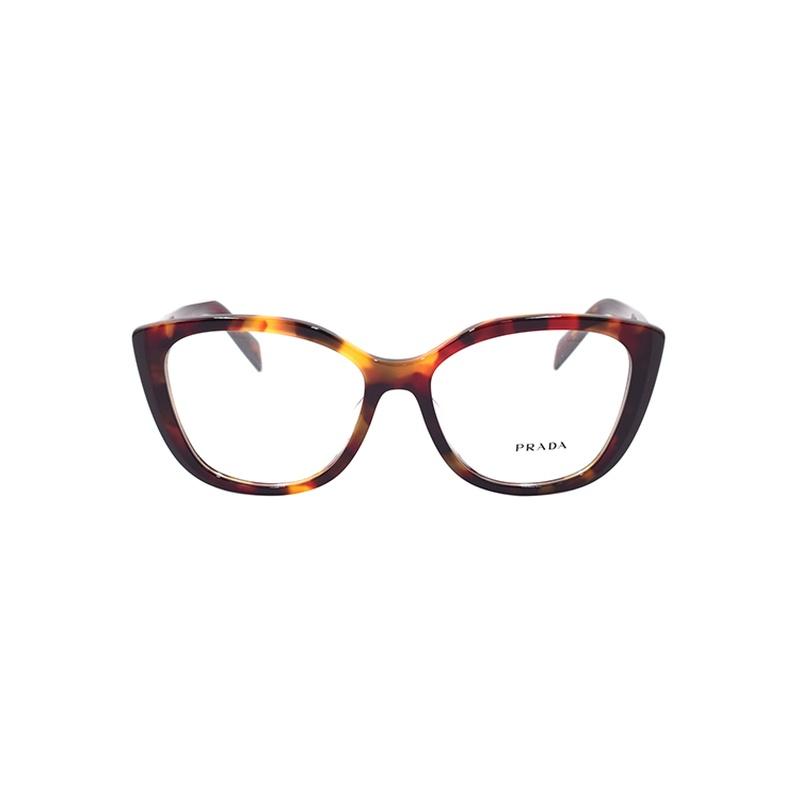 Prada optical glasses SIGNATURE signature series acetate frame cat eye women's Tortoiseshell color 55 basic packaging-glasses case + packaging box