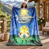 Adventure Time Custom Name Flannel Blanket Personalized Soft Warm Plush Throw Blanket Customized Gift for Family Friends