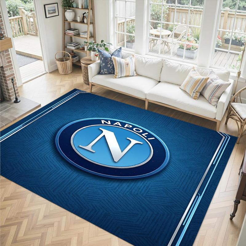 Napoli FC Design Crystal Velvet Carpet Cozy Non?Slip Printed Rug For Bedroom Living Room Entrance