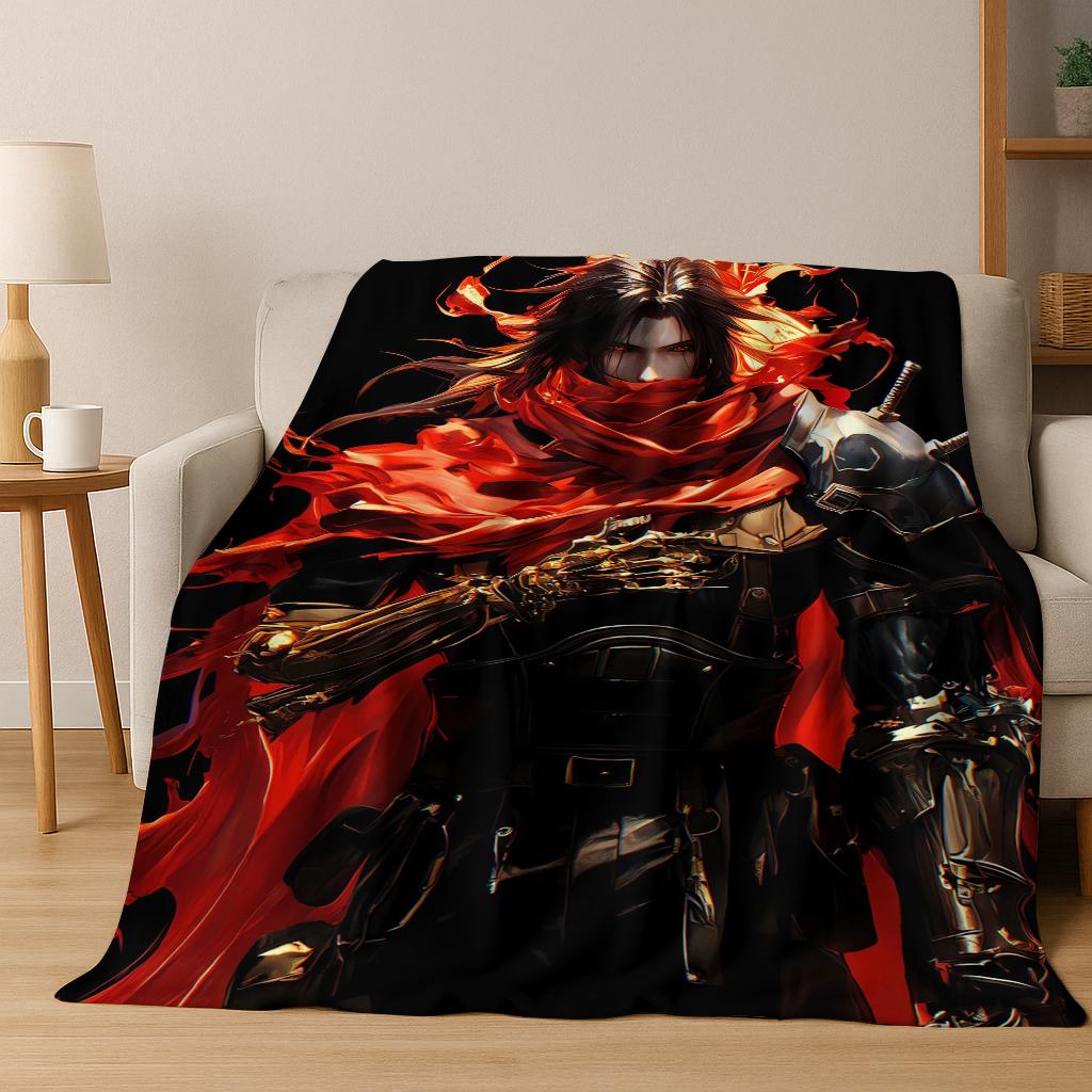 Cartoon Final Fantasy Sephiroth Cloud Tifa Game Flannel Blanket,Warm and Cozy Soft Throw Blanket for Home Bedroom Bed Sofa Kid