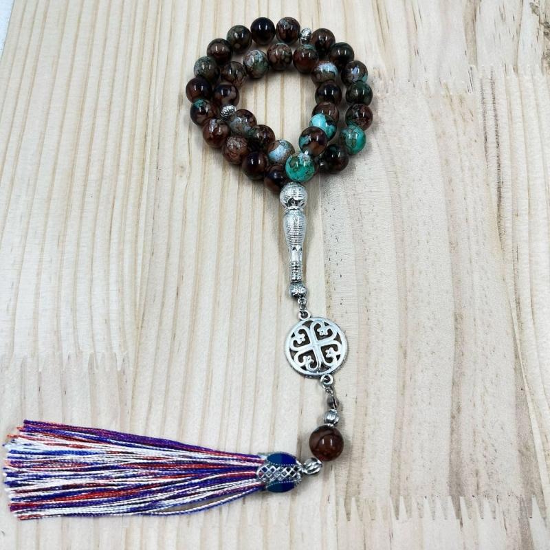 Elegant Prayer Beads Rosary Bracelet Prayer Bracelet Glass Texture Beads Bracelet Suitable for Various Occasions