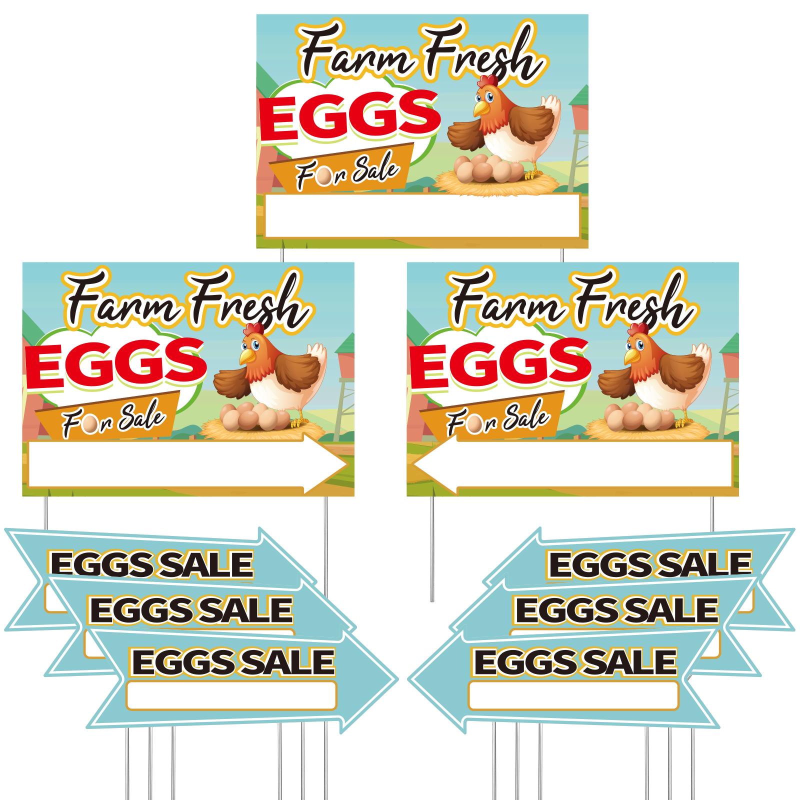 

9Pcs Farm Fresh Eggs For Sale Sign Fresh Farm Eggs Handling Instructions With Stakes,17X12 Fresh Eggs Sign Double Sided,17X6 A синий