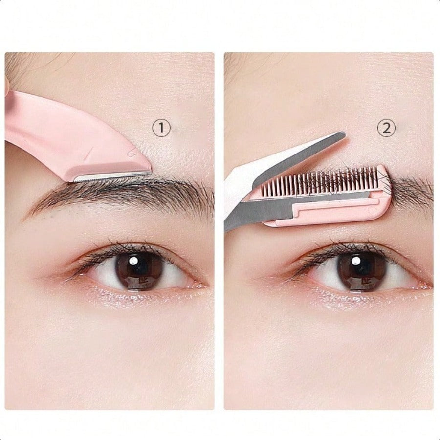INHAK Eyebrow Trimmer & Scissors Set With Comb – Precise, Easy Grooming For Perfect Eyebrows
