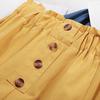 Woman Retro Vintage Solid High Waist A-Line Pockets Midi Skirt