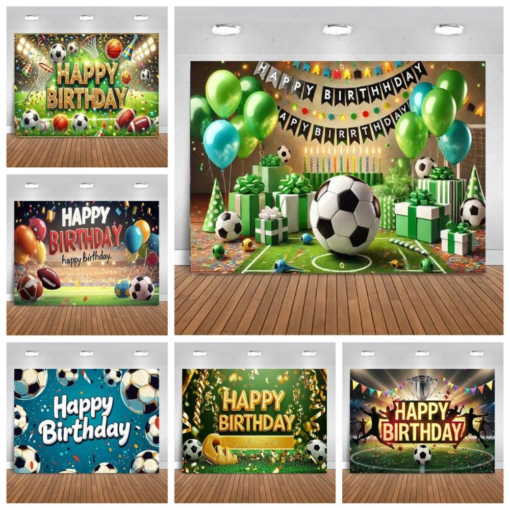 Jungen Fußballfeld-Thema Geburtstagsparty Banner Hintergrund, Erwachsenen- und Kindergeburtstagsparty Dekoration Fotografie Hintergrund