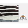 Pullover Button Contrast Striped Versatile Sweater for Men's Casual Fashion Knit Top