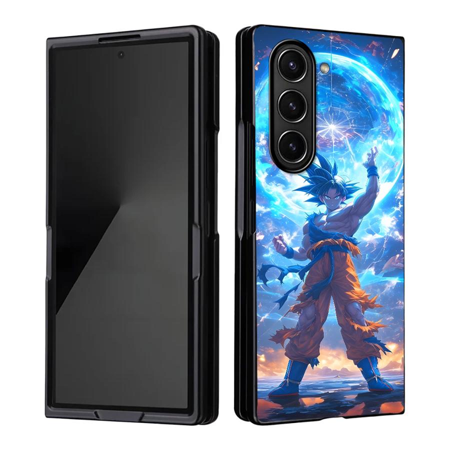 Dragon Ball Blue Goku Hard Phone Cover Case for Samsung Galaxy ZFold5 ZFold7 ZFold4 Z Fold 7 6 5 4 3 ZFold3 ZFold6