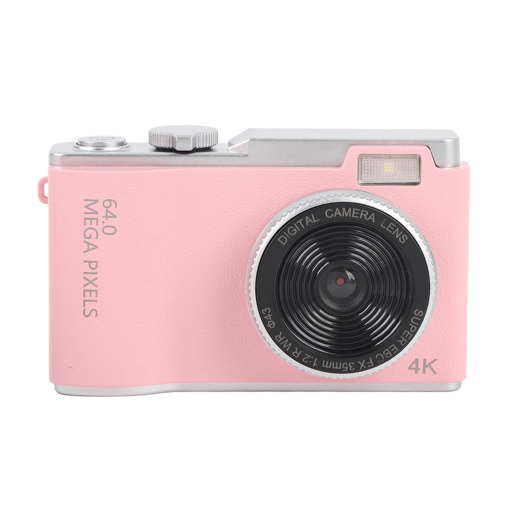 Digital Camera 2.4inch IPS Screen 4K 64MP 16X Digital Zoom Fill Light Anti Shake Compact Camera for Travel Webcam 64GB