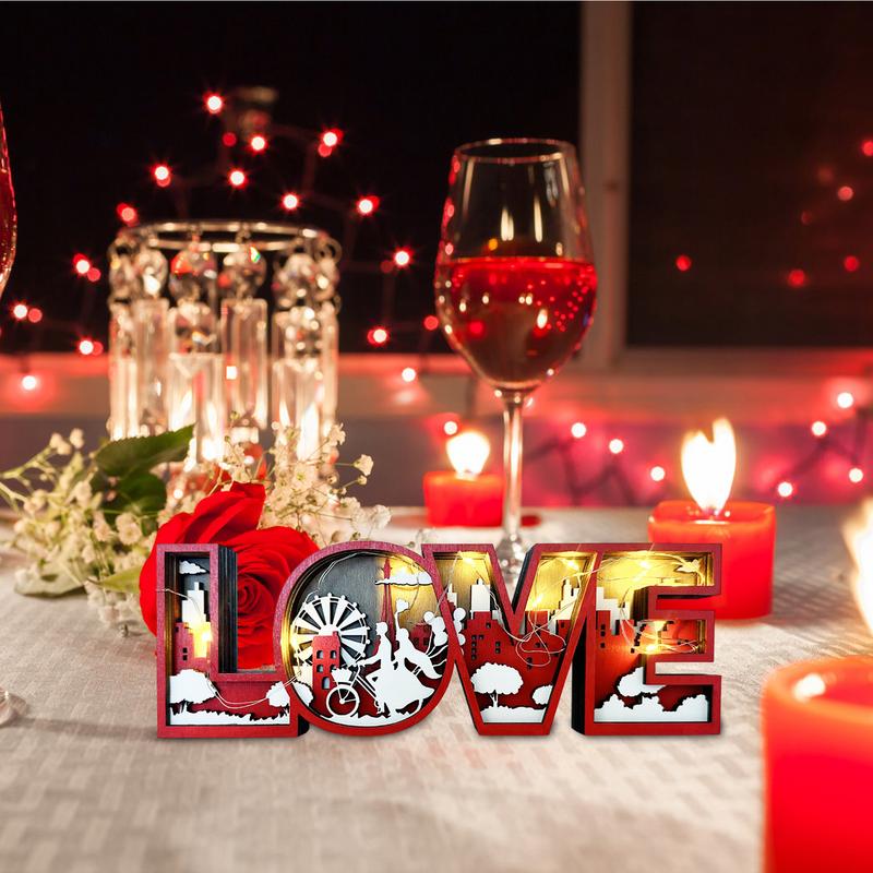 1pc Love Word Table Top Sign Home Design Art Ornament Three-dimensional Valentine's Day LOVE Romantic Crafts Home Decor Gifts