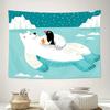 Arctic Fox Tapestry Forest Animal Wall Hanging Nature Decor Room Aesthetic Dorm Wall Art Vintage Tapestry Home Decoration