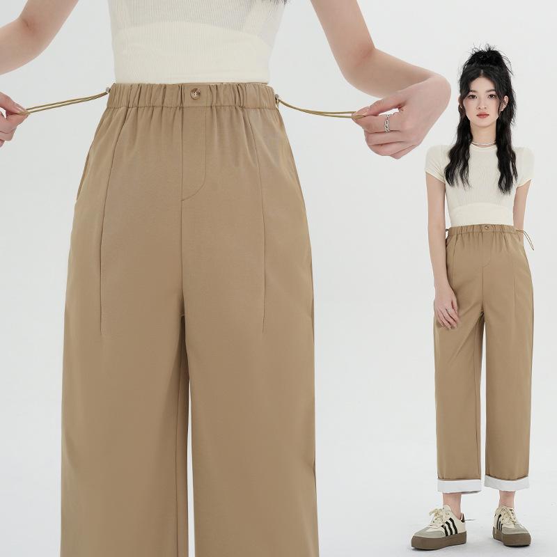 Cloud-Soft Cotton Maternity Cropped Curved-Leg Pants - Spring/Summer 2026 Collection Extra Large хаки