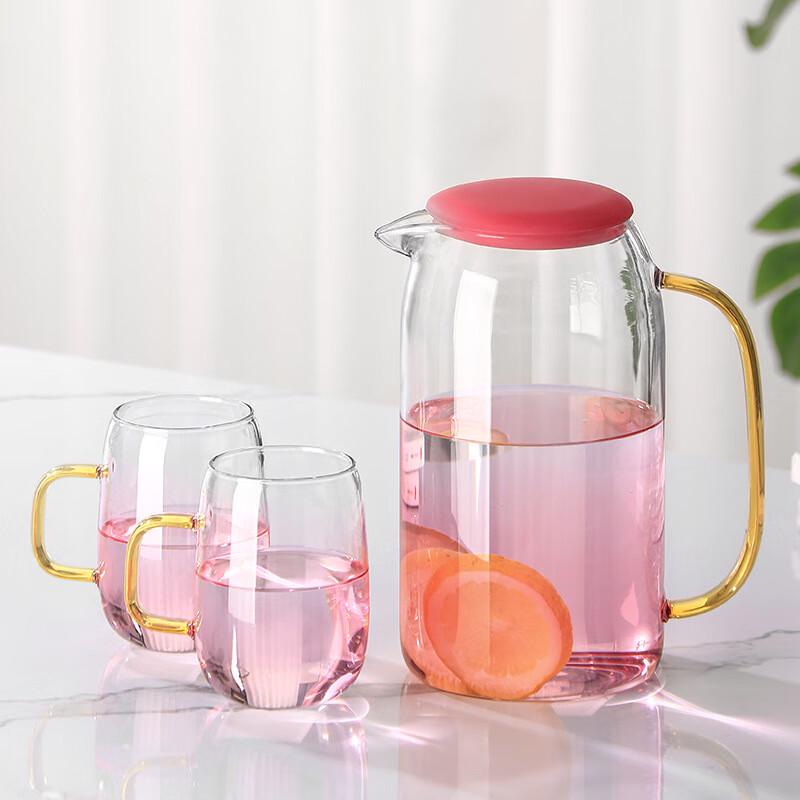 Shangqi Gradient Pink High Borosilicate Glass Pitcher Set