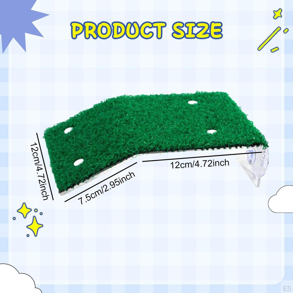 Plateforme de Baignade pour Tortue Reptile Aquarium Échelle Quai pour Tortue Rampe en Gazon Artificiel pour Grenouille Tortue de Terre