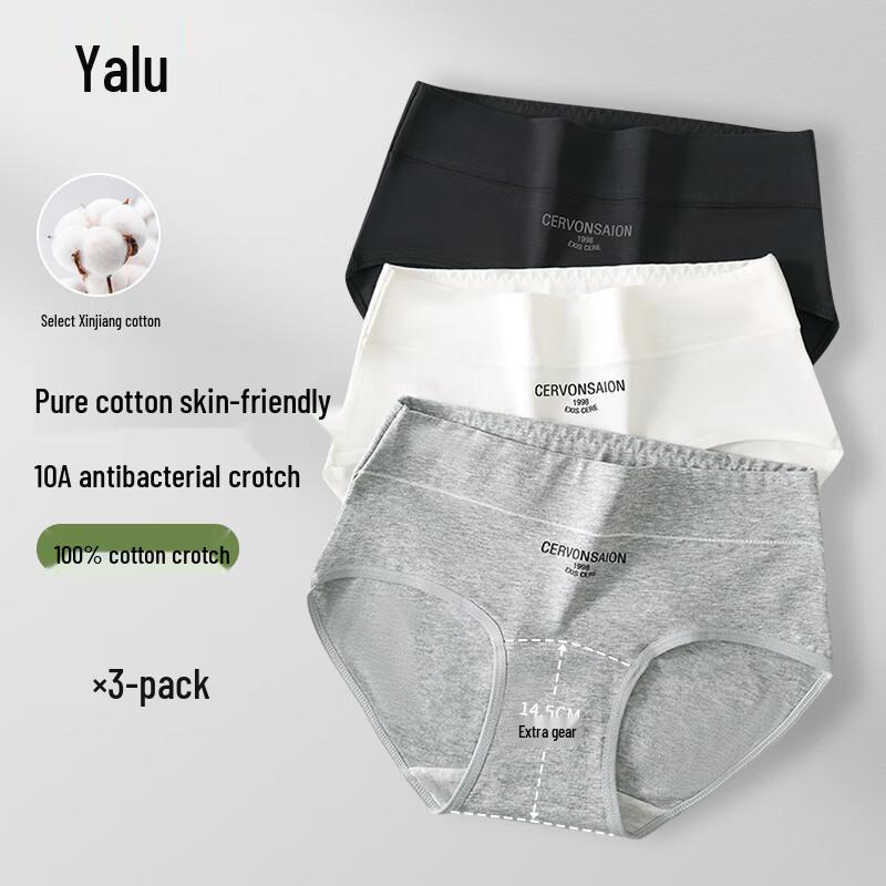 

Yalu Women s Pure Cotton Seamless Mid-High Waist Briefs 3-Pack L
