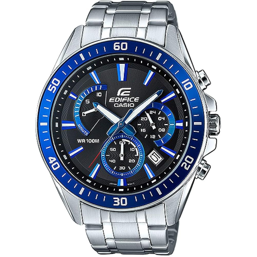 EDIFICE EFR-552D-1A2 Men s Chronograph Watch 100m Water Resistant Stainless Steel Black